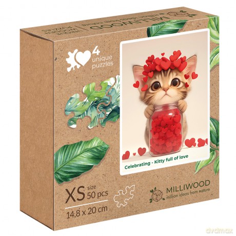 MILLIWOOD 50 el. drewniane Kotek pełen miłości [PUZZLE]