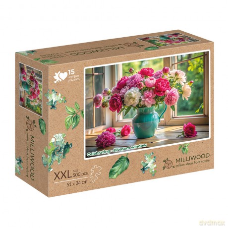 MILLIWOOD 500 el. drewniane Kwitnące okno [PUZZLE]