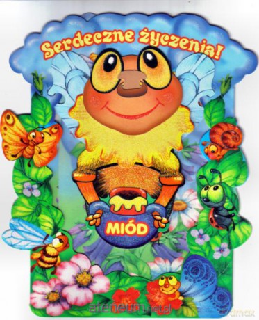 Karnet składany 3D - Pszczółka. Serdeczne życzenia [GADŻET]