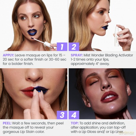 Wonderskin - Wonder Blading Lip Stain Kit Darling Bright Plum Makeup