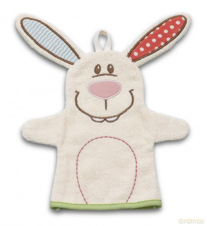NICI Set hooded bath towel rabbit Tilli 70x70cm incl. washing mitt 23x14cm in gift box 28x28x4cm