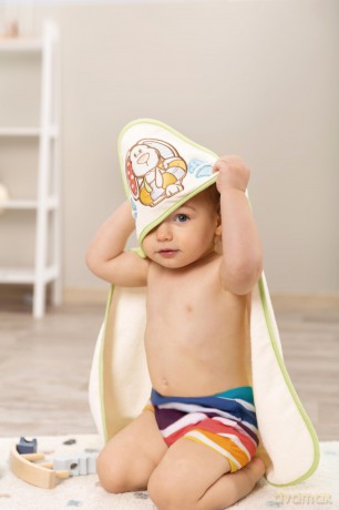 NICI Set hooded bath towel rabbit Tilli 70x70cm incl. washing mitt 23x14cm in gift box 28x28x4cm