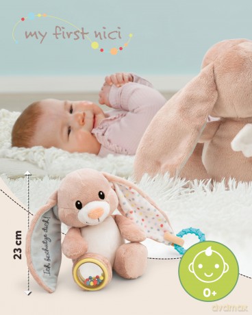 NICI Activity soft toy bunny Fjella Ich beschütze dich 23cm on header card