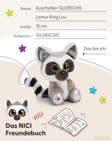 NICI Przytulanka lemur King Lou 15cm