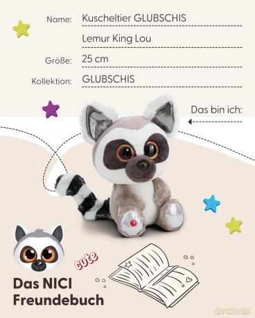 NICI Przytulanka lemur King Lou 25cm