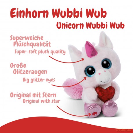NICI Przytulanka jednorożec Wubbi Wub 15cm z serduszkiem