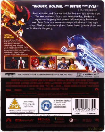 Sonic the Hedgehog 3 (Sonic 3: Szybki jak błyskawica) (steelbook) [Blu-Ray 4K]