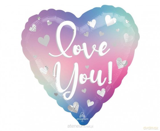 Balon foliowy Love You ombre 43cm