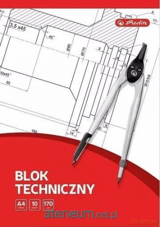 Blok techniczny A4/10K biały (20szt)