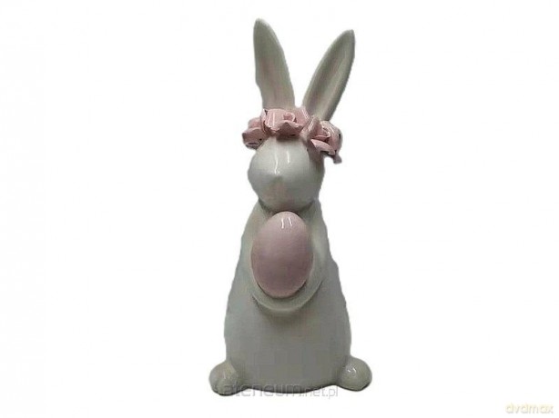 Figurka ceramiczna zajączek z jajkiem