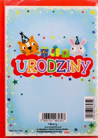 Karnet B6 Urodziny 5 - Zwierzaki
