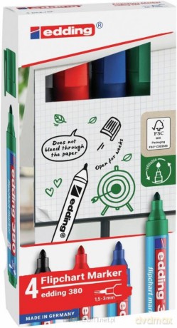 Marker do flipchartów 1,5-3 mm 4 kolory
