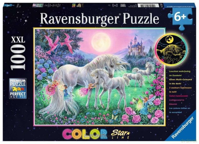 RAVENSBURGER 100 el. świecące - Jednorożce w blasku księżyca [PUZZLE]