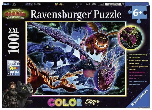 RAVENSBURGER 100 el. świecące - Smoki [PUZZLE]