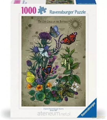 RAVENSBURGER 1000 el. Cykl życia motyla [PUZZLE]