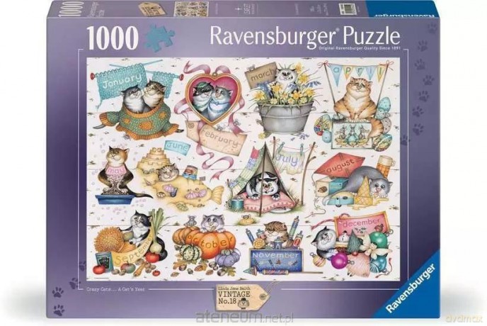RAVENSBURGER 1000 el. Kalendarz Szalonych Kotów [PUZZLE]