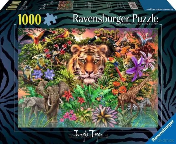 RAVENSBURGER 1000 el. Tygrys w ogrodzie [PUZZLE]