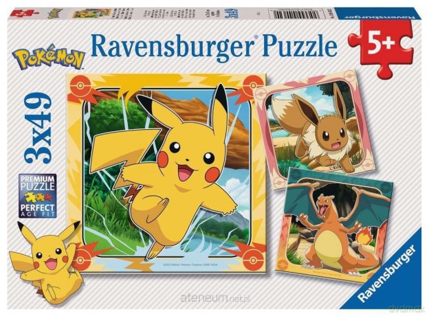 RAVENSBURGER 3x49 Pokemon [PUZZLE]