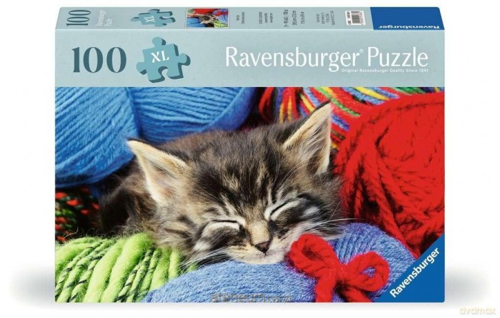 RAVENSBURGER XL 100 el. Kot z włóczką [PUZZLE]