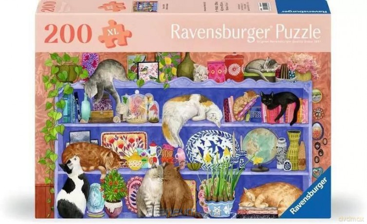 RAVENSBURGER XL 200 el. Koty na półce [PUZZLE]