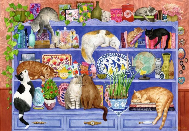 RAVENSBURGER XL 200 el. Koty na półce [PUZZLE]