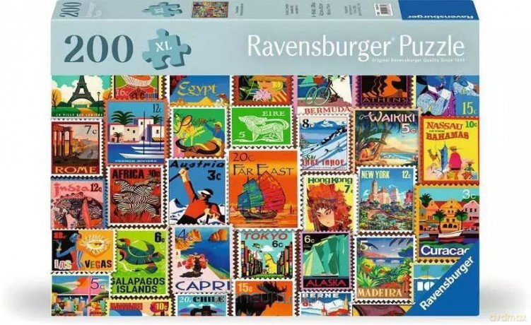 RAVENSBURGER XL 200 el. Znaczki pocztowe [PUZZLE]