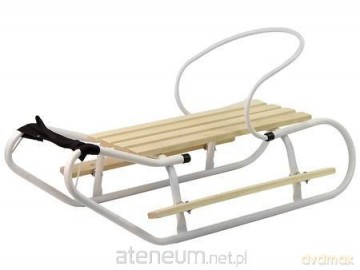 Sanki metalowe z oparcie białe [SPORT]