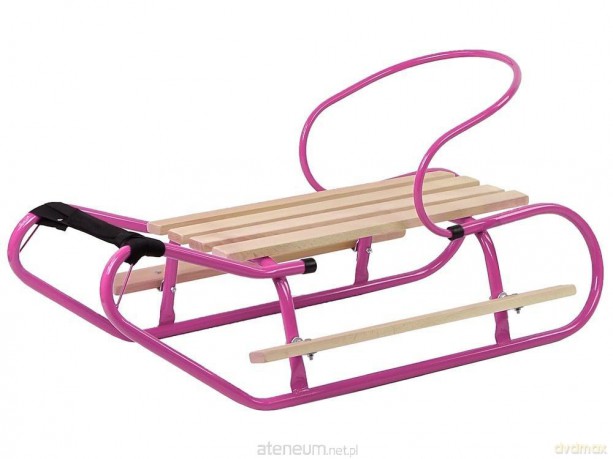 Sanki metalowe z oparciem różowe [SPORT]