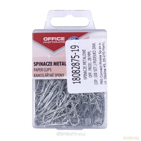 Spinacze metalowe srebrne 28mm 100szt