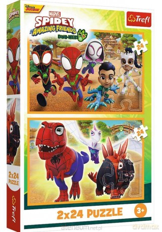 TREFL 2x24 el. Spidey i dinozaury [PUZZLE]