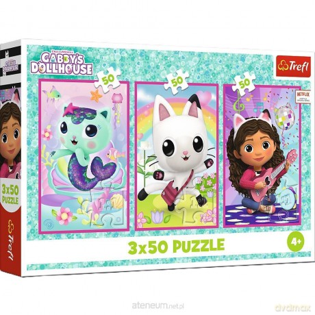 TREFL 3x50 el. Poznajcie Gabby i kotki [PUZZLE]