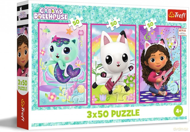 TREFL 3x50 el. Poznajcie Gabby i kotki [PUZZLE]
