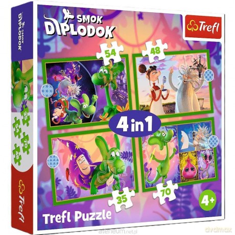 TREFL 4w1 Świat Smoka Diplodoka [PUZZLE]