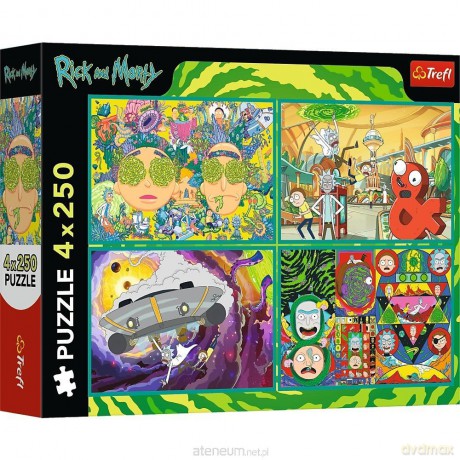 TREFL 4x250 el. Zakręcony świat Ricka i Morty [PUZZLE]