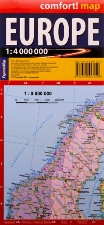 Comfort!map Europa (Europe) 1:4 000 000 lam