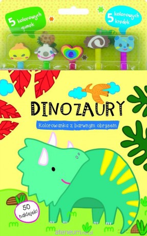 Dinozaury. Kolorowanka z barwnym obrysem [KSIĄŻKA]