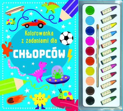 Kolorowanka z zadaniami dla chłopców [KSIĄŻKA]