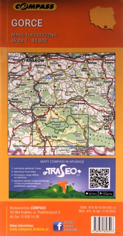 Mapa turystyczna - Gorce 1:40 000 laminat w.19