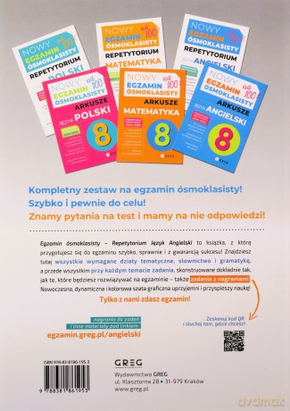 Nowy Egzamin ósmoklasisty - j. ang. Repetytorium - Monika Kociołek, Anna Witkowska, Paulina Mełgieś-Szostak [KSIĄŻKA]