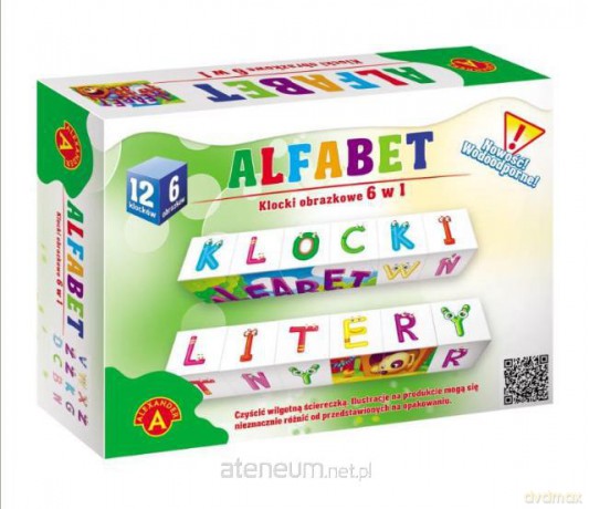 Klocki obrazkowe 6w1 Alfabet [KLOCKI]