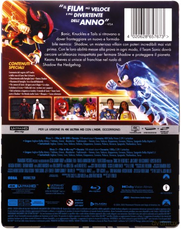 Sonic 3: Szybki jak błyskawica (steelbook) [Blu-Ray 4K]+[Blu-Ray]