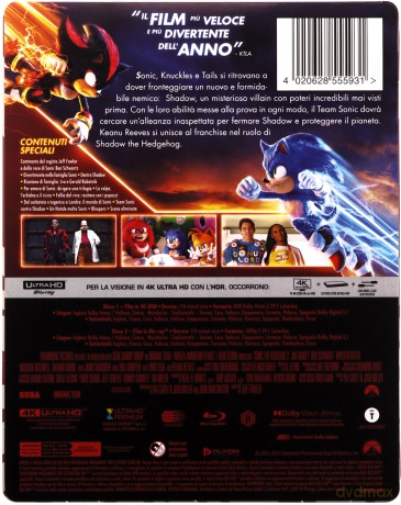 Sonic 3: Szybki jak błyskawica (steelbook) [Blu-Ray 4K]+[Blu-Ray]