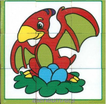 Klocki obrazkowe 6w1 Dinozaury [KLOCKI]