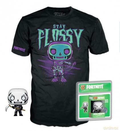 FUNKO POP T-shirt Fortnite M + POP Skull Trooper 45160