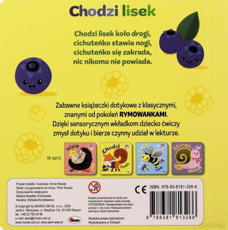 Chodzi lisek. Rymowanki dotykanki [KSIĄŻKA]