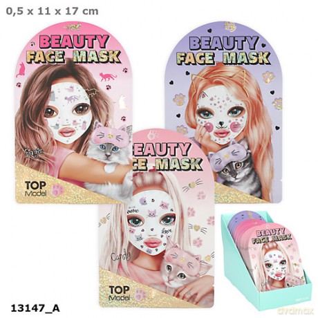 Maseczka kosmetyczna do twarzy Top Model print zwierzęcy BEAUTY&ME 1szt.mix 13147A