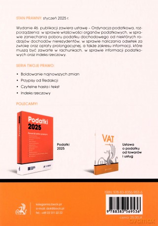 Ordynacja podatkowa wyd. 46 [KSIĄŻKA]
