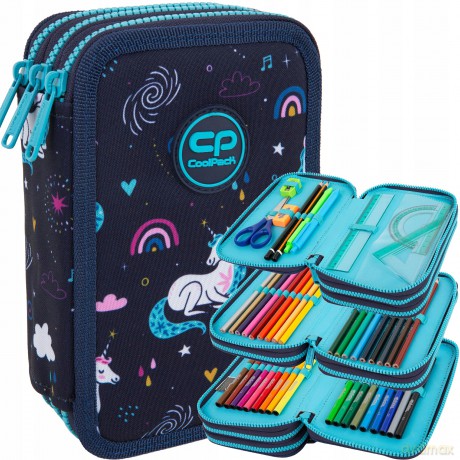 Piórnik potrójny z wyposażeniem Coolpack Jumper 3 Mrs Unicorn