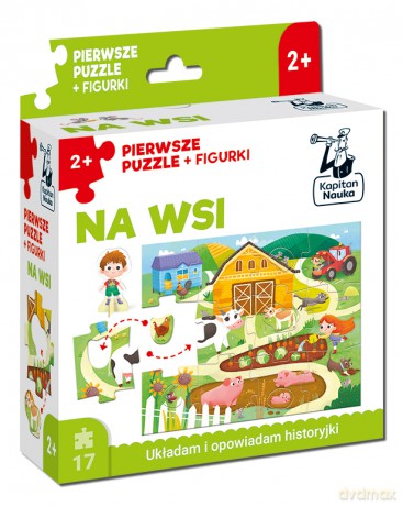 Puzzle Na wsi + figurki Pierwsze puzzle Kapitan Nauka - dr n. hum. Anna Zając