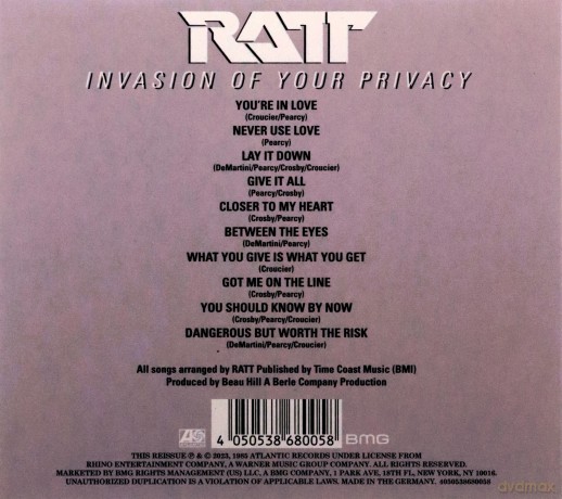 Ratt: Invasion Of Your Privacy [CD]